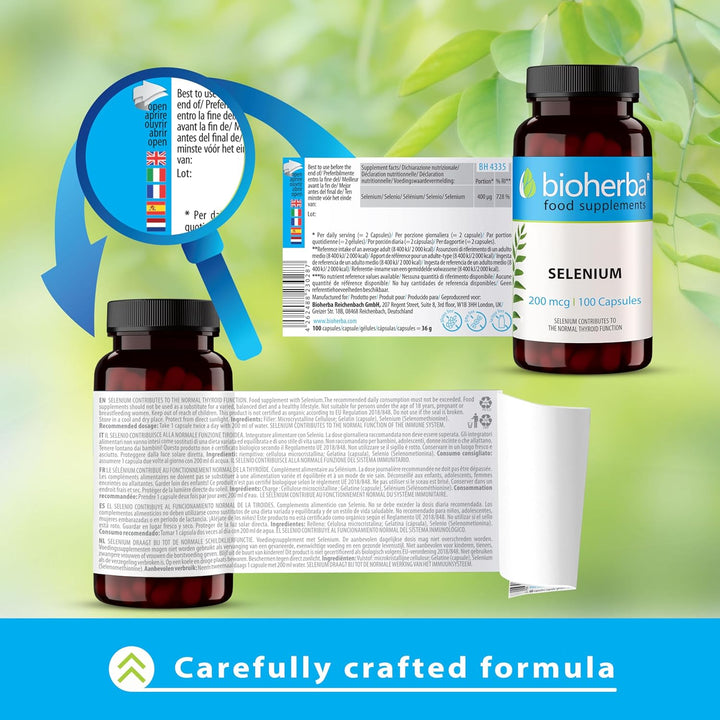 Selenium 200 Mcg – 100 Capsules | Antioxidant and Immune Support for Hair and Nail Health by