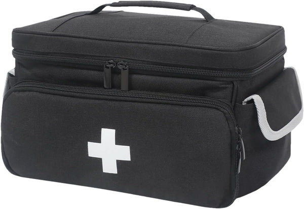 Doctor'S Bag, Health Bag for Home - Portable Nursing Work Bag, Empty Nurse Bag for Home, Portable Pill Bottle Storage Bag for Home Visits, Hospital Spra, Black, See Description, See Description