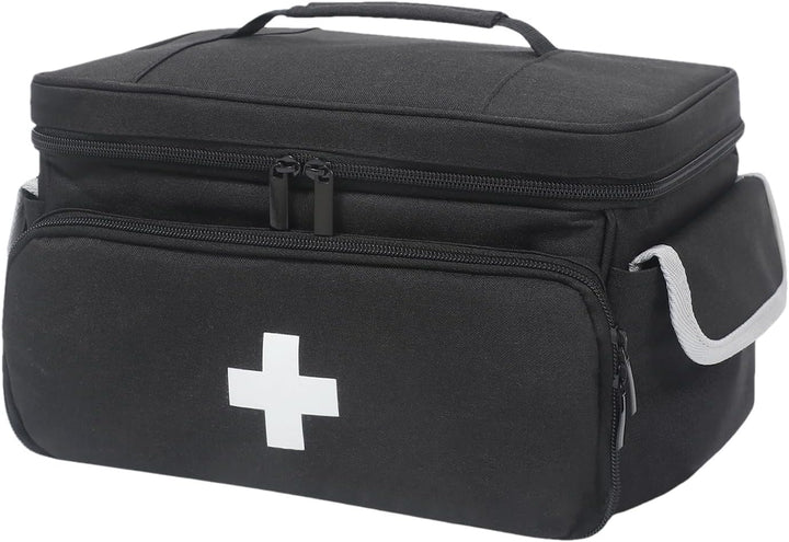 Doctor'S Bag, Health Bag for Home - Portable Nursing Work Bag, Empty Nurse Bag for Home, Portable Pill Bottle Storage Bag for Home Visits, Hospital Spra, Black, See Description, See Description