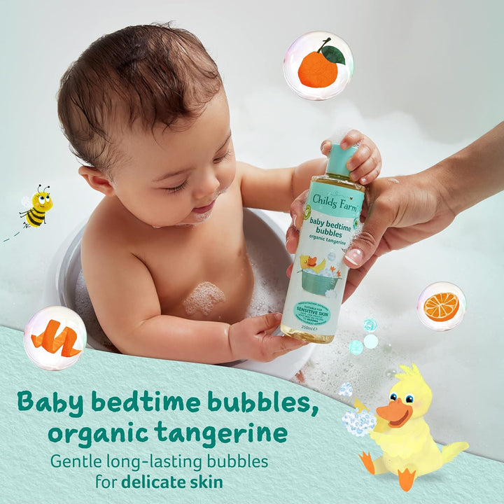 | Baby Bedtime Bubble Bath 250Ml | Organic Tangerine | Gently Cleanses & Soothes | Suitable for Newborns with Dry, Sensitive & Also Safe for People Who May Be Prone to Eczema