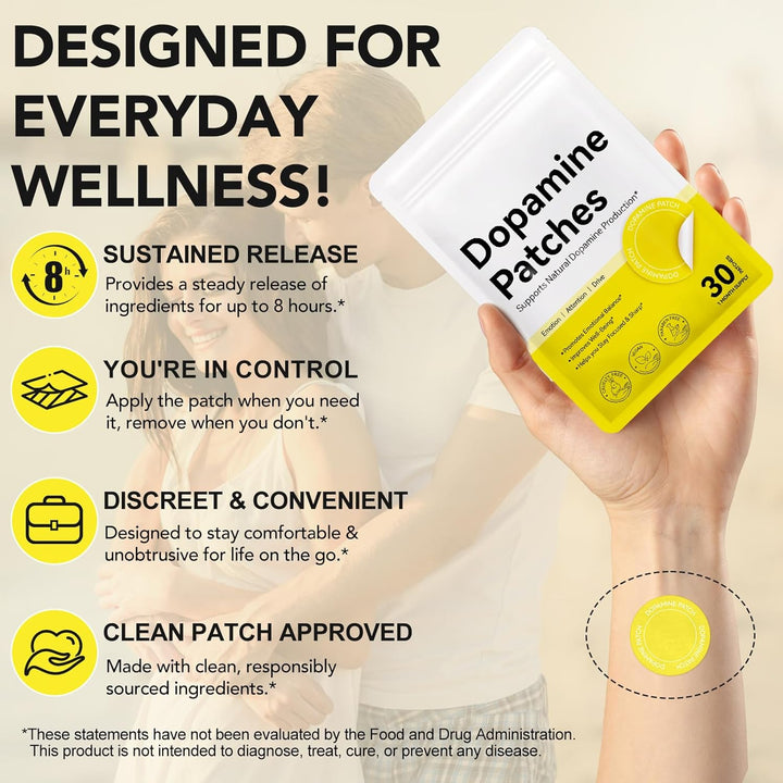 3 Packs Dopamine Patches Extra Strength, 30 Vegan Mood Boost Support Patches for Daily Mental Wellness,Positivity & Motivation,Supports Dopamine & Serotonin Balance, Adult Sex Toys for Women
