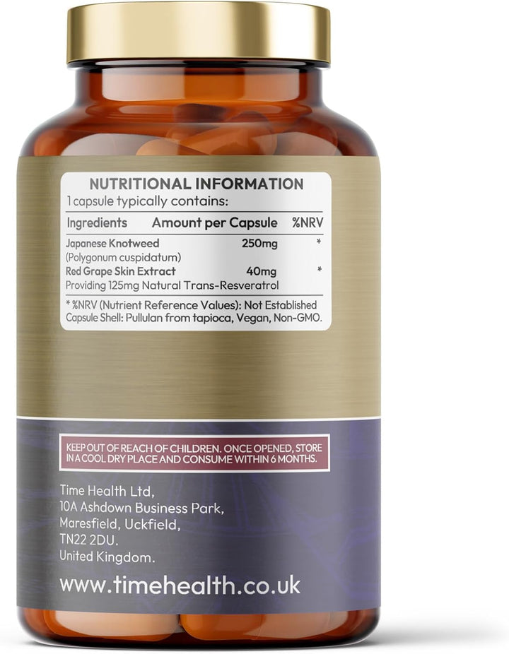 Trans Resveratrol - Premium Brand Puredia - 180 Capsules - 3 Month Supply - Effective Split Dose for Maximum Benefits from Trans-Resveratrol - UK Manufactured - Zero Additives (180 Count (Pack of 1))