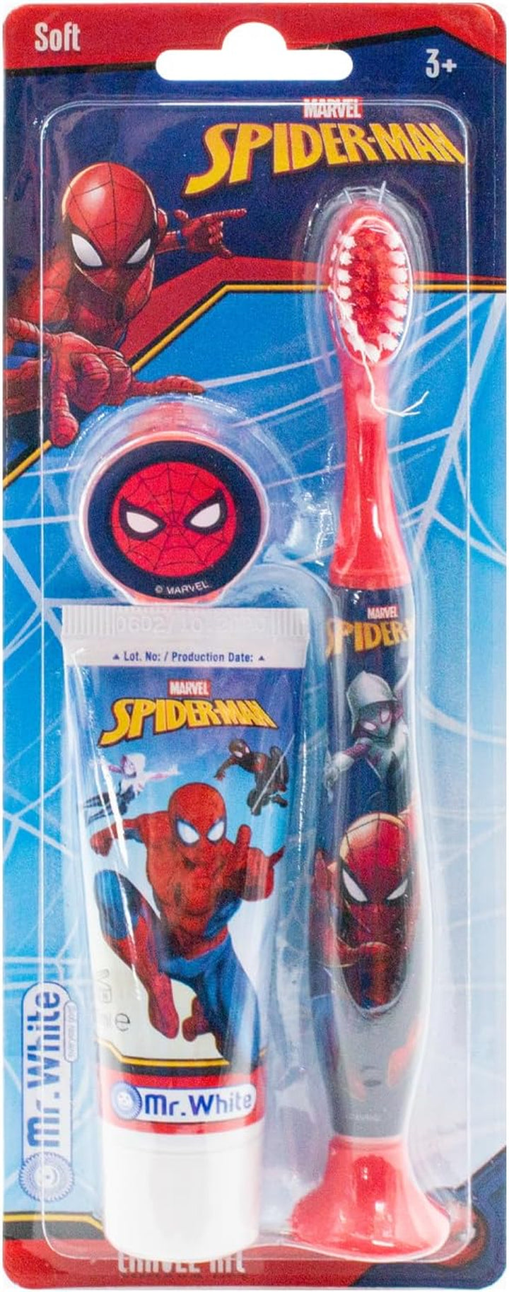 Minions Kids Toothbrush Travel Set – Includes Strawberry-Flavoured Toothpaste & Soft-Bristle Toothbrush with Suction Cup & Protective Cap | Travel-Friendly Oral Care Kit for Children Ages 3+