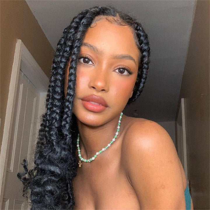 3 Packs Pre Stretched Braiding Hair Extension Yaki Texture EZ Braids Hair for Coi Leray Braids Black Braiding Crochet Hair Extensions /30 Inch 1B#