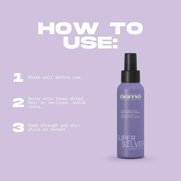 Super Silver Toning Spray | Violet Nourishing Leave-In Treatment | Blonde Toner | Vegan. 100Ml.