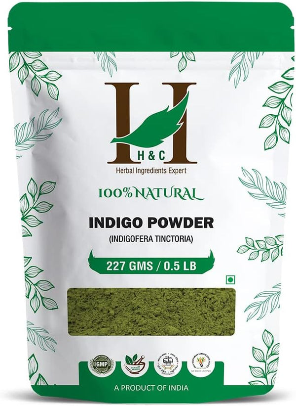 H&C Indigo Powder (Indigofera Tinctoria) - 227G Pack | for Hair Coloring