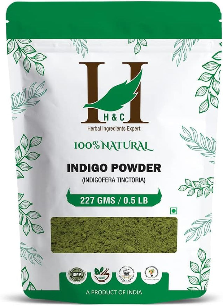 H&C Indigo Powder (Indigofera Tinctoria) - 227G Pack | for Hair Coloring