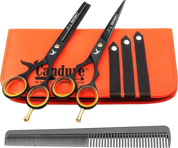 Hairdressing Cutting Scissors Barber and Thinning Salon Shears Set 5.5 Inch
