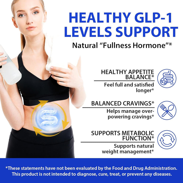 GLP-1 Supplement Weight Loss, GLP-1 Supplement Probiotic for Women & Men, Appetite Suppressant for Weight Loss, Supports Appetite Control, Gut Health, Aids Digestive Wellness