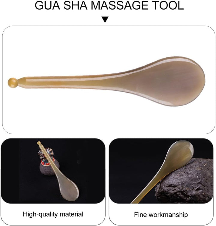 Natural Yak Horn Gua Sha Tool for Face Massage Beauty Scraping Board to Circulation Reduce Puffiness Smooth Fine Lines Suitable for Skin Care and Relaxation
