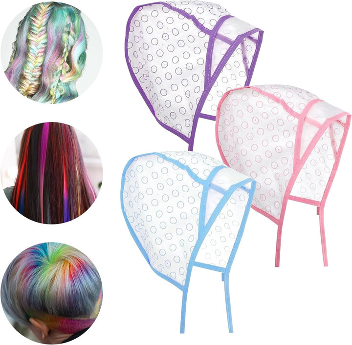 Highlight Cap and Hook Kit Hair Highlighting Kit Hair Highlighting Streaking Cap Hair Dye Cap Highlights Caps with Hair Coloring Brushes and Needle for Hair Salon Hairdressing Women Men