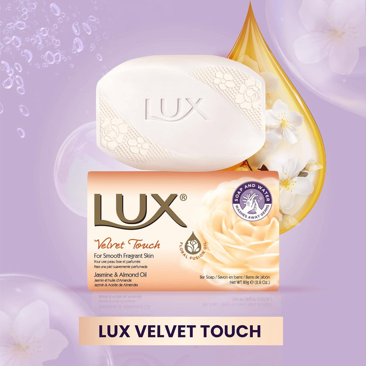 Velvet Touch Beauty Soap Bar - Indulgent Skincare for Face, Hands & Body - Enriched for Smooth, Radiant Skin - Gentle Daily Bath & Shower Soap W/Fresh Fragrance - Men & Women - 80G X 12