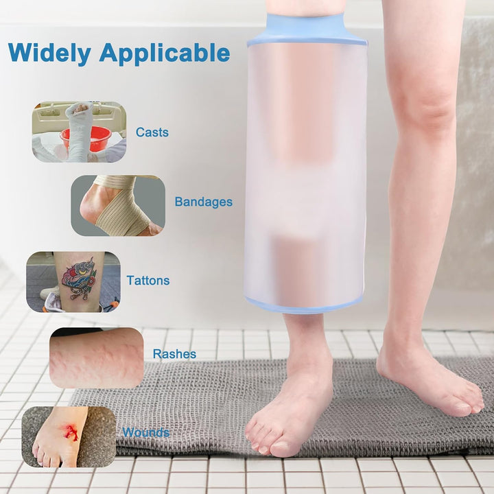 Knee Cast Cover for Showering, Knee Shower Protector after Surgery, Reusable Cast, Dressing and Bandage Cover