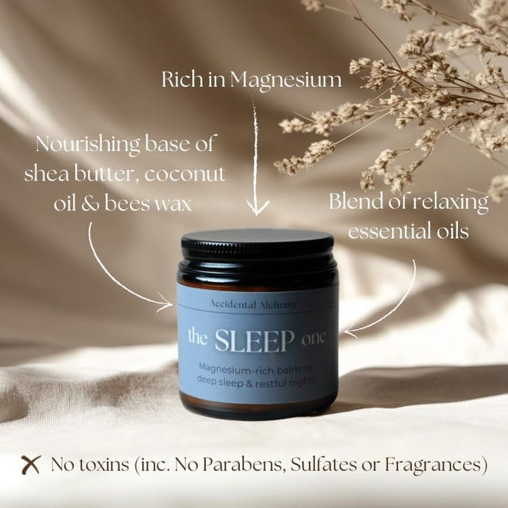 The Sleep One - Magnesium Butter Sleep Balm for Deep Sleep & Relaxation - Moisturising Magnesium Cream with Lavender, Juniper, Clary Sage, Sweet Orange - 120 Ml