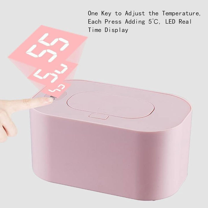 Baby Wipe Warmer,Wet Wipe Warmer,Constant Temperature Portable Wipe Heater Temperature Adjustment Warm Keeper Dispenser (Light Pink)