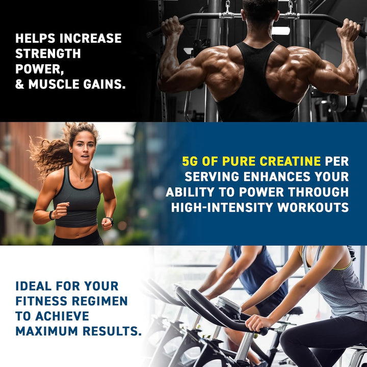 Creatine Monohydrate Powder 500G – 100% Micronized Creatine – 5G per Serving – Unflavoured – Supports High-Intensity Performance – 100 Servings