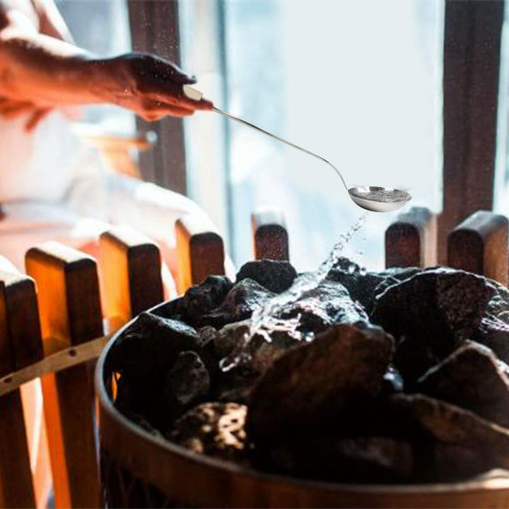 Sauna Bucket - Sauna Aroma Bowl 4L | Stainless Steel Saunaa Bucket with Ladle | Saunaa Accessory Set | Wooden Handle for Turkish Baths | Perr the Bath for the Bath