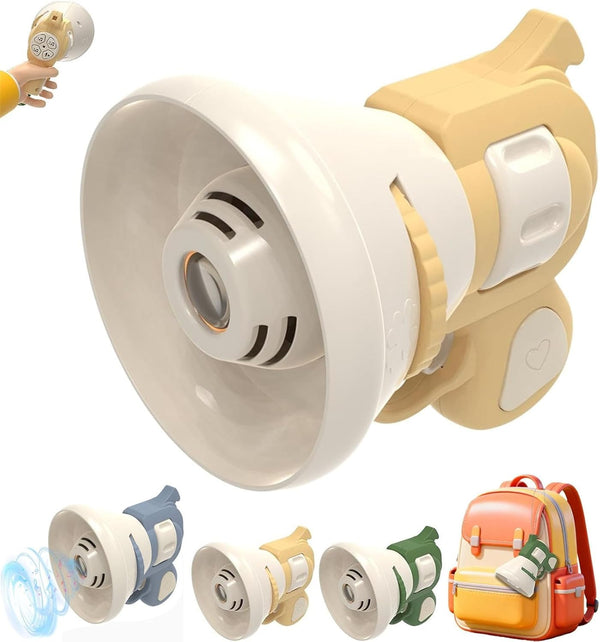 Costume Projector & Voice Changer Speaker,Transformation Projector Speaker,Voice Props Can Record Audio,Handheld Projectors Bag Charm with Funny Sound Effects for Kids & Adults (Yellow)