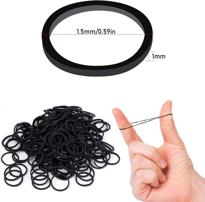 Black Elastic Hair Bands,500Pcs Small Hair Rubber Bands with Box,Mini Elastic Hair Bands for Kids Hair Braids Ponytail Hair, Wedding Hairstyle Etc.