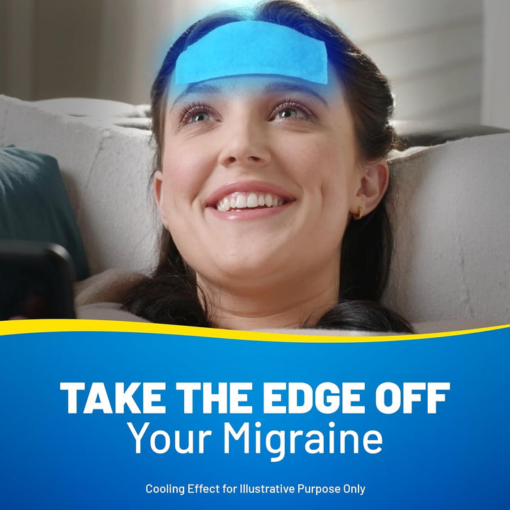 MIGRAINE Cooling Gel Sheets/ 4 Pack/Immediate Cooling Relief for Migraine & Severe Headache