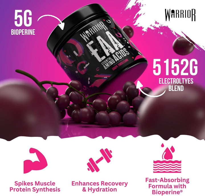 EAA - Essential Amino Acids - 360G - Provides Exceptional Support for Recovery & Muscle Soreness - Formula Includes Cyclic Dextrin, Taurine and More, Grape Bubblegum