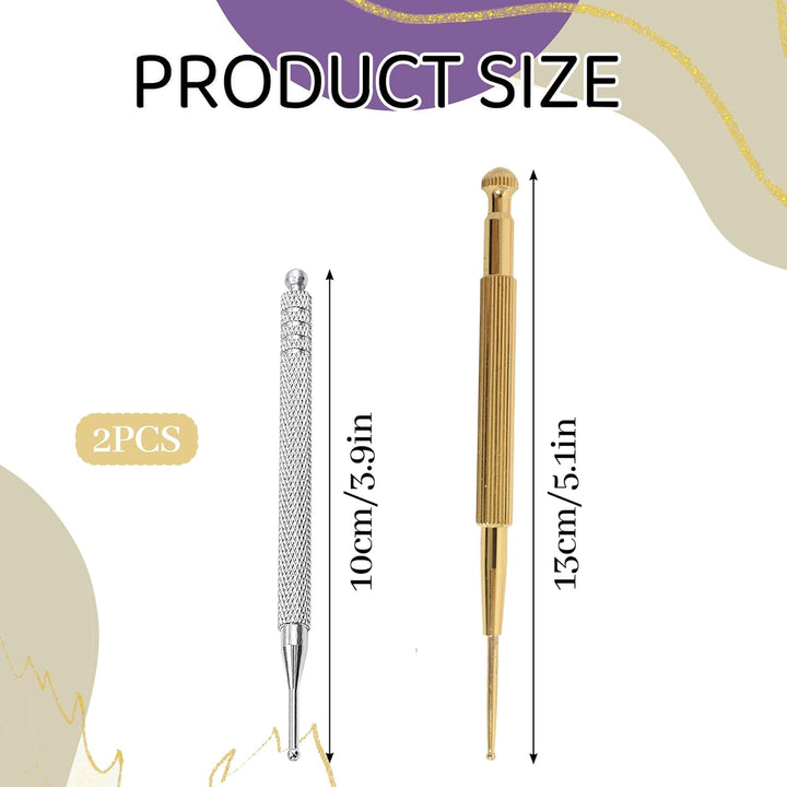 2PCS Acupuncture Pen Stainless Steel Retractable Acupressure Pen Double Headed Body Probe Pen Facial Reflexology Tools Acupressure Pen Promote Blood Circulation for Facial Massager