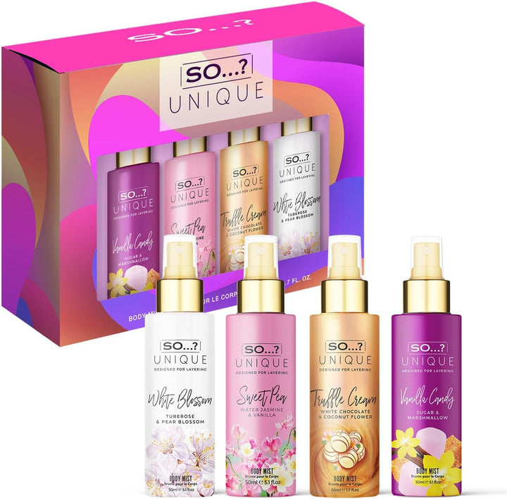 Summer Escapes, Body Mist by  & Unique Womens Gift Sets Bundle, Body Mist Fragrance Spray (4X50Ml) Pack of 3