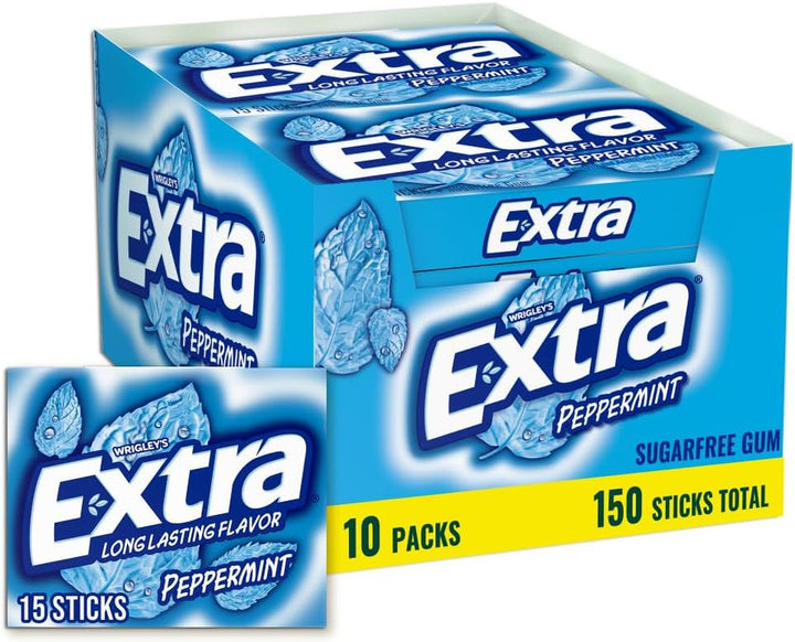 Wrigley'S  White Chewing Gum, Peppermint Flavour, 30 Packs of 10 Pieces, Sugar Free Bulk Pack Gum with Xylitol (300 Pieces)-Packaging May Vary