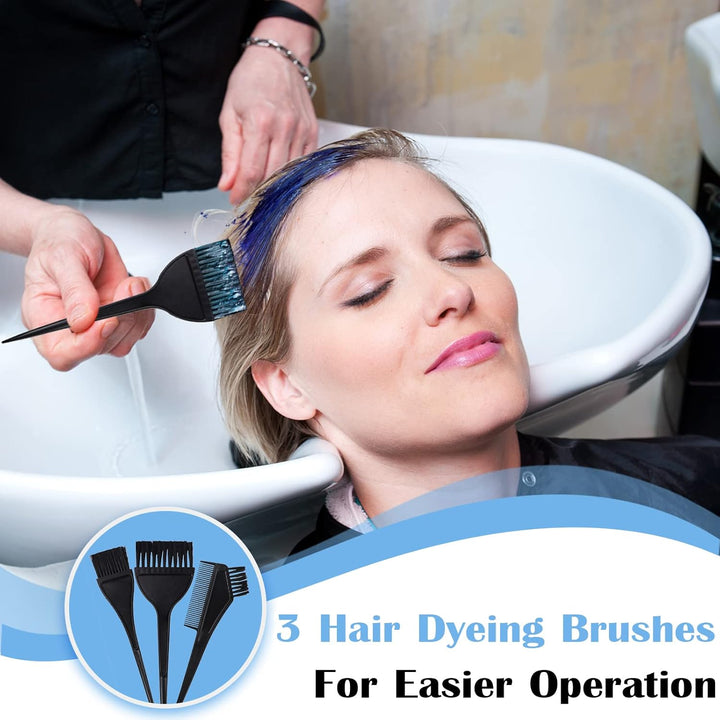 Punched Hole Silicone Highlight Hair Cap with Hair Coloring Brushes and Needle,Highlighting Frosting Cap,Highlight Cap,Professional Salon Silicone Hairdressing Tools for Women Men