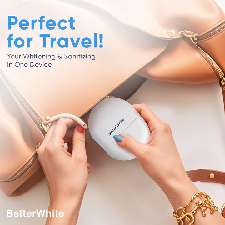 LED Teeth Whitening Kit with 4 Gel Syringes & Case | Formulated by Dentists | Professional Tooth Whitening for Sensitive Teeth | Enamel-Safe and Clinically Tested