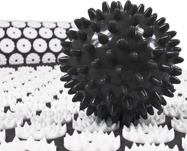 Acupressure Mat with Pillow & Ball Acupuncture Pin Massage Set (Black)