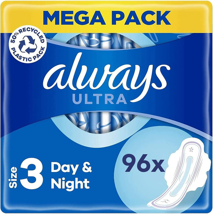 Ultra Sanitary Towels Long (Size 2) Wings X 24 Pads, Super Absorbent and Ultra Thin, for Menstrual Periods 24 X 4