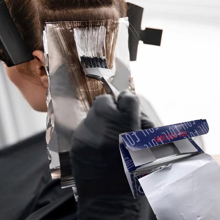 Hair Foils for Highlighting, Hairdressing Foil, Aluminium Foil for Hair Colouring - Professional Roll with Practical Cutting Edge - for Colouring, Highlighting, Perming, Salon or Home - 18M