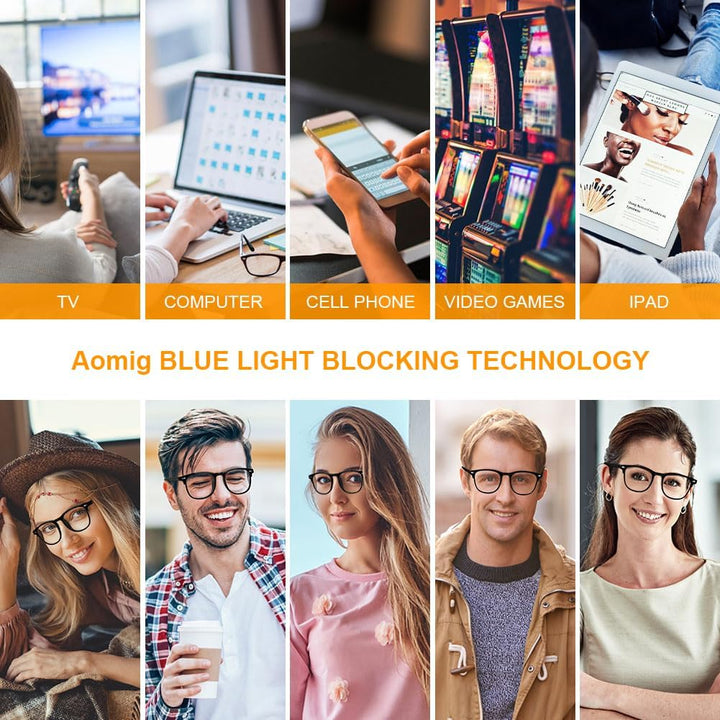 Blue Light Blocking Glasses, 1/2/3 Pcs anti Blue Light Computer Gaming Glasses for Women Men, Lightweight Reading Glasses anti Glare anti Eyestrain