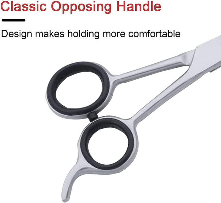 Professional Hairdressing Scissors, Stainless Steel Barber Scissors for Men, Women & Kids, Razor Sharp Hair Scissor for Hair Styling Salon and Home Use (Silver, 5.5")