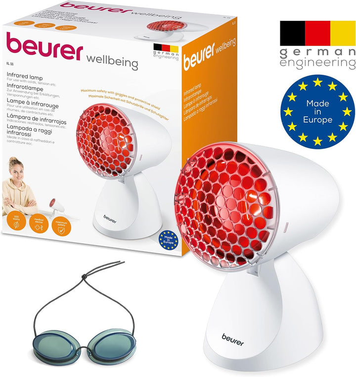 IL11 Infrared Heat Lamp | Warm, Soothing Infrared Light | Helps Ease Muscle Aches and Joint Stiffness | Speed Recovery from the Common Cold | Improve Complexion | with 5 Angles of Inclination