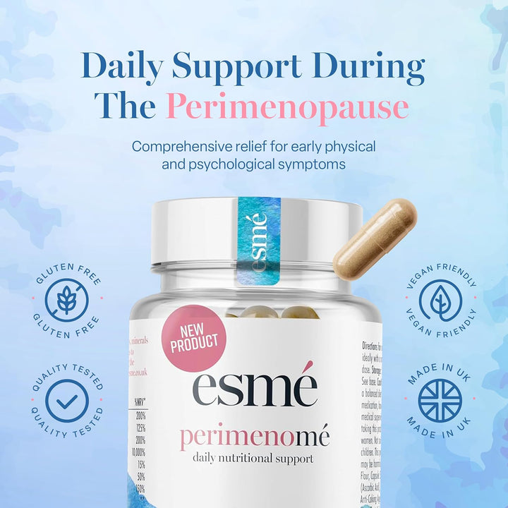 Menopause Supplements Perimenopause Supplements 1 Month Supply - Daily Support for the Early Stage of Menopause – 60 Capsules - Includes Ashwagandha, Vitamins and Red Clover