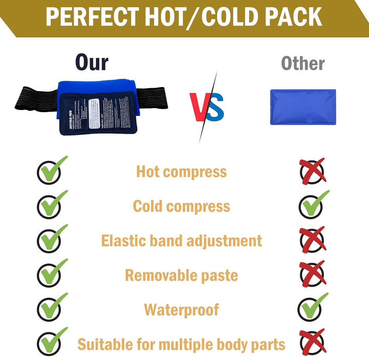 Ice Packs for Injuries Reusable(3 Piece Set),Gel Hot & Cold Ice Packs,Joint Pain, Muscle Pain, Ice Packs with Adjustable Straps, Treat Arms, Shoulders, Knees, Legs Back and More