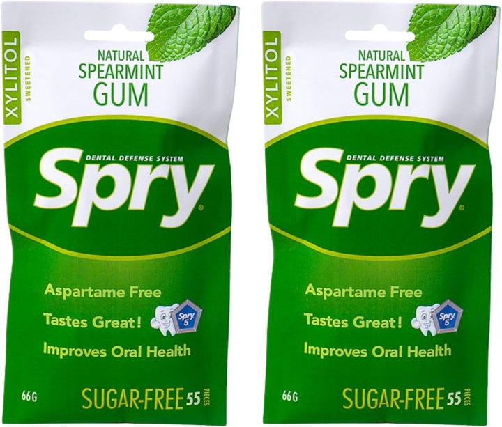 Fresh Natural Xylitol Chewing Gum Dental Defense System - Aspartame-Free, Sugar-Free, Non-Gmo, Gluten-Free (Spearmint, 100 Count - Pack of 1)