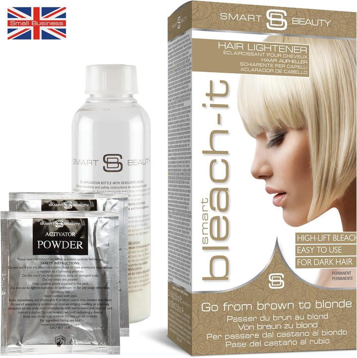 No.1 Bleach Kit for Dark Hair, Smart Blonde Hair Bleach, Hair Lightener for Dark Hair, Perfect for Hair Highlighting, Ideal Preparation for Vibrant Pastel Hair Colour, Vegan, Cruelty Free