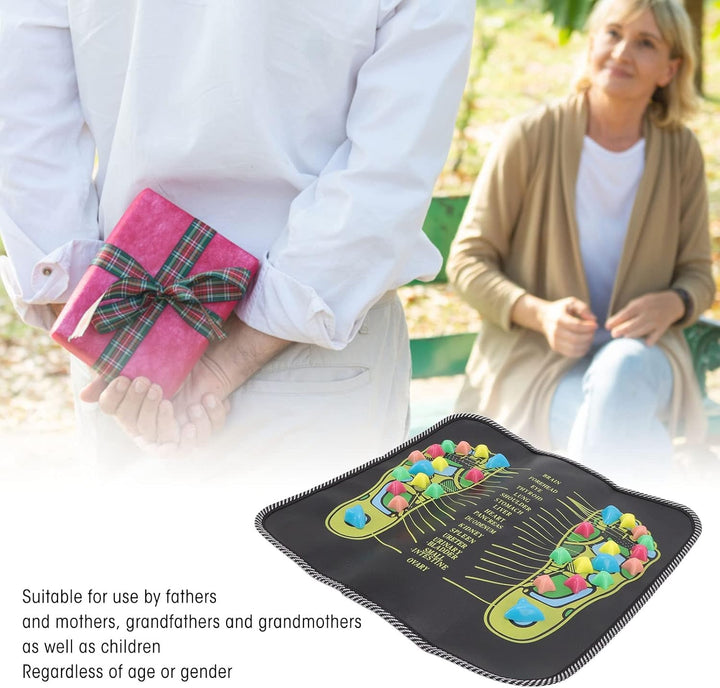 Foot Reflexology Mat Acupoint Mat to Promote Health and Relieve Pain, Suitable for All Family Members,Artificial Leather, PP (35 * 35Cm)