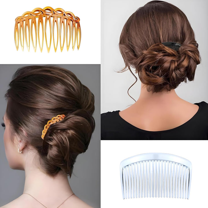 12Pcs French Side Hair Combs and Slides with Fine Hair - Twist Decorative Accessories for Women and Girls - Bridal Wedding