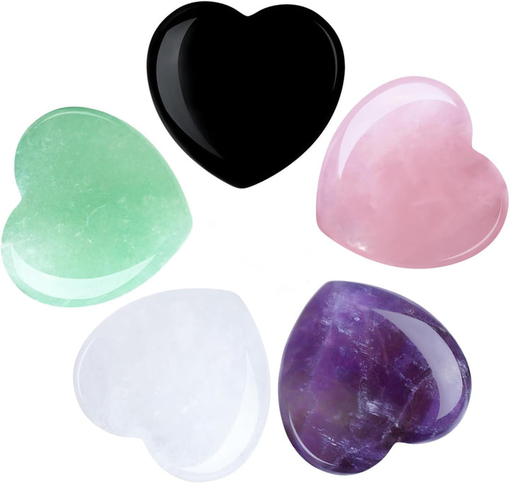 20PCS Heart Healing Crystals Gifts Gemstones Set Bulk Quartz Love Gem Stones Wholesale Polished Pocket Chakra Reiki Spiritual Wellbeing Stocking Filler Mini Small Gift for Women