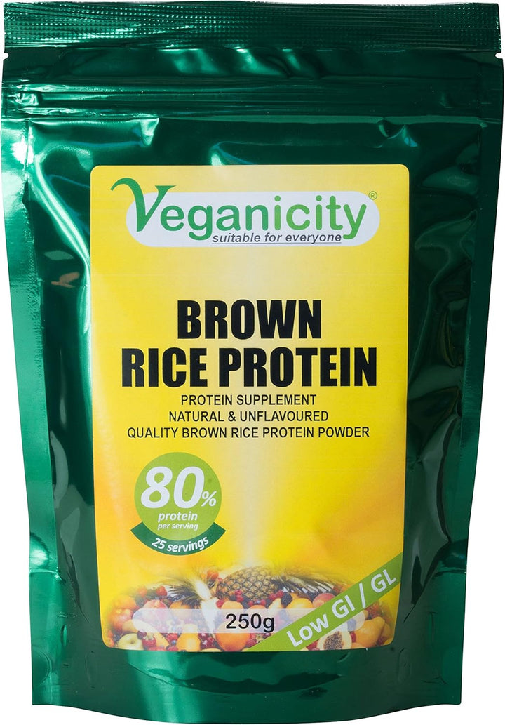 Brown Rice Protein Powder : Natural and Unflavoured 80% Protein Powder - 250G, in a Recyclable Pouch