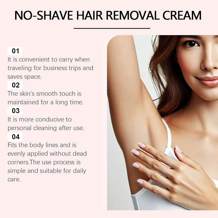 No Shave Hair Removal Cream with Scraper, 150G Hair Removal Cream for Sensitive Skin, Gentle Formula with Shea Butter, Fast and Painless Depilation for Legs, Arms, and Bikini Area, Women and Men