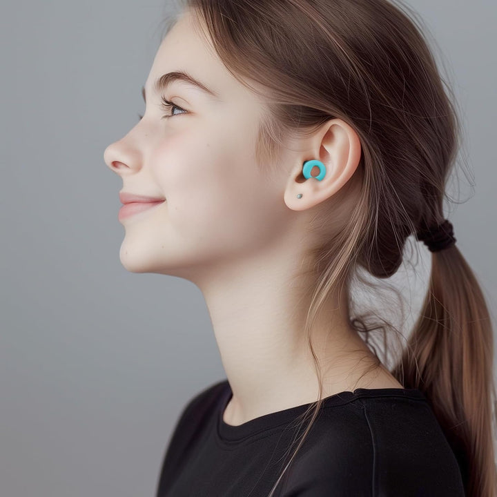 Ear Plugs for Noise Reduction–Super Soft, Reusable Hearing Protection in Flexible Silicone for Sleep, Noise Sensitivity & Flights-8 Ear Tips in Xs/S/M/L–27Db Noise Cancelling–Light Blue