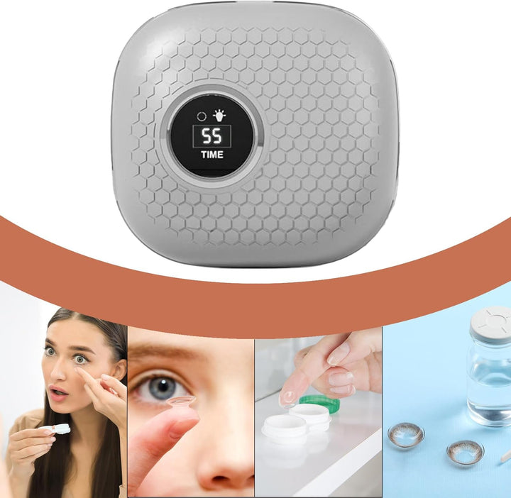 Contact Lens Case - High Frequency Vibration Case | Portable Lens Cleaning Device | Compact Colored Contact Washing Box Efficient Vision Care Storage Kit for Travel Home School Vacation