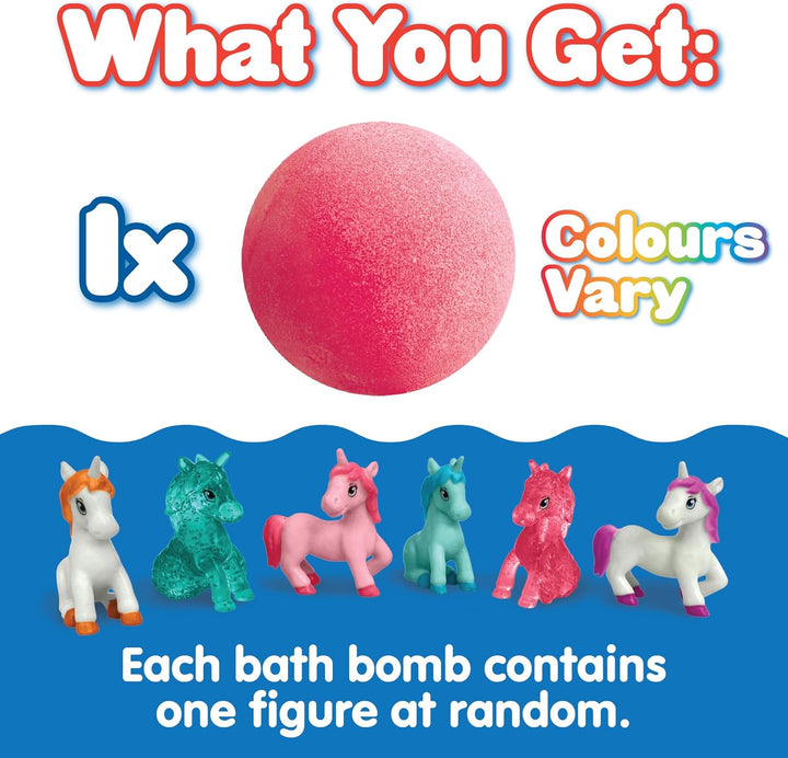 ZIMPLI - Large Unicorn Surprise Bath Bomb, 1 of 6 Surprise Unicorn Toys to Collect, One per Baff Bomb, Children'S Collectable Bath Toy