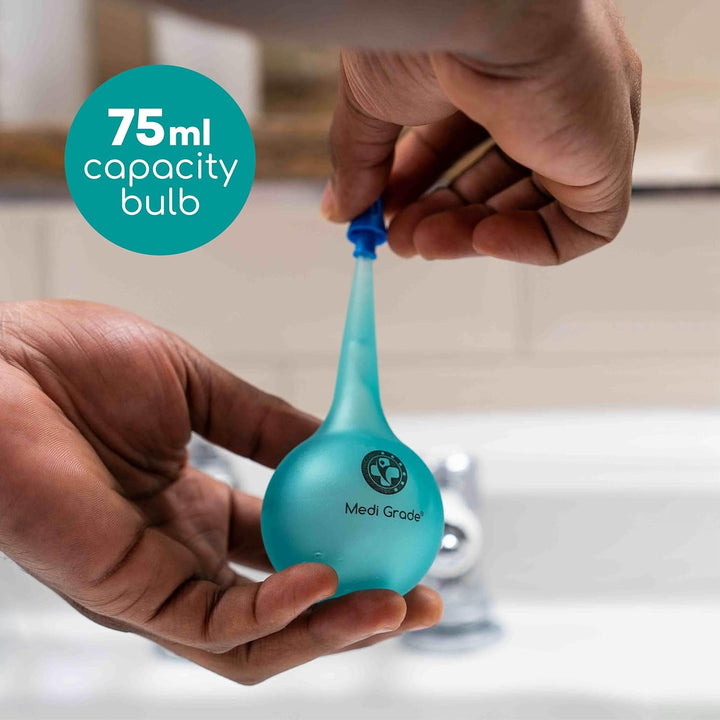 Ear Bulb Syringe Ear Wax Removal Kit, 75 Ml - Translucent Bulb Ear Syringe Kit for Removing Ear Wax and Improving Hearing with Ear Cleaner Quad-Stream Tip - Ear Wax Remover Ear Cleaning Kit