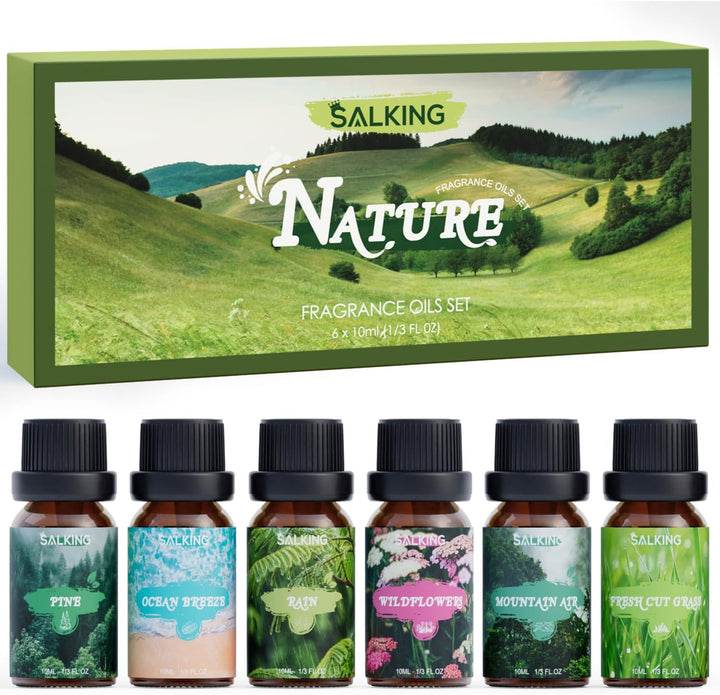 Fruity Essential Oils Set 6 X 10ML, Fragrance Oil Gift Set Scented Oils for Diffuser Candle Making - Pineapple, Guava, Raspberry, Green Apple, Orange, Cherry